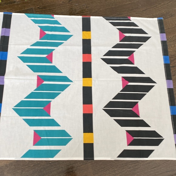 Vintage Dan River Aztec No Iron Percale 3 Curtain Panels. Made in USA. - Picture 5 of 7